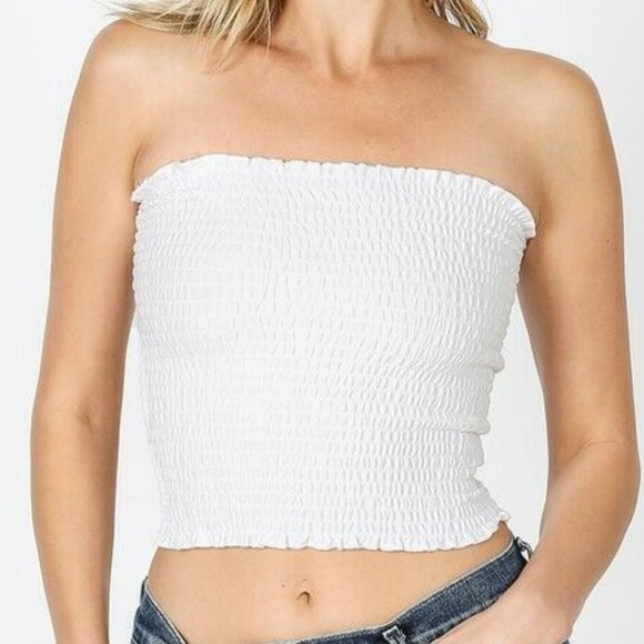 Zenana Outfitters Tops Zenana Outfitters Smock Tube Top Xl Poshmark